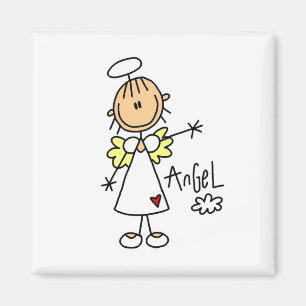 Strichmännchen Angel T - Shirt und Geschenke Magnet