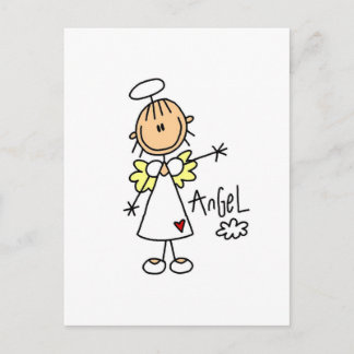 Strichmännchen Angel T - Shirt und Geschenke Postkarte