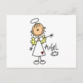 Strichmännchen Angel T - Shirt und Geschenke Postkarte