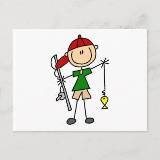 Strichmännchen Angelgestänge und Geschenke Postkarte