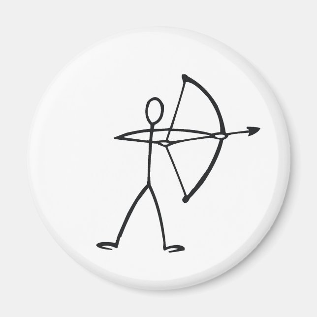 Strichmännchen Archer T - Shirt und Geschenke. Magnet (Vorne)