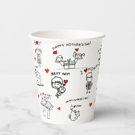 Strichmännchen Art Mother Day Pappbecher