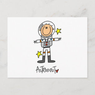 Strichmännchen Astronaut T - Shirt und Geschenke Postkarte
