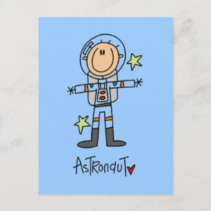 Strichmännchen Astronaut T - Shirt und Geschenke Postkarte