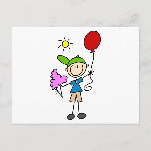 Strichmännchen auf der Messe Tshirts und Geschenke Postkarte (Vorderseite)