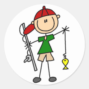Strichmännchen-Aufkleber Runder Aufkleber