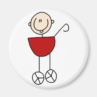 Strichmännchen Baby in Carriage Magnet
