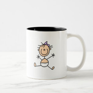 Strichmännchen-Baby-Tasse Zweifarbige Tasse