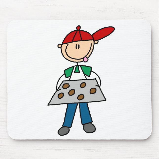 Strichmännchen backt Kekse Mousepad (Vorne)