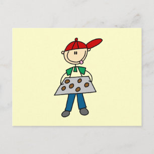 Strichmännchen backt Kekse Postkarte