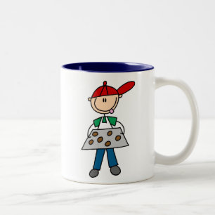 Strichmännchen backt Kekse Zweifarbige Tasse