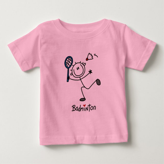Strichmännchen-Badminton-T - Shirts und Geschenke (Vorderseite)