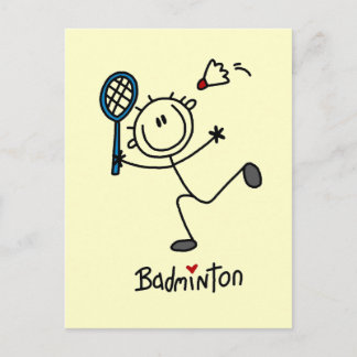 Strichmännchen-Badminton-T - Shirts und Geschenke Postkarte