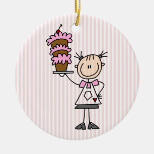 Strichmännchen Baker Keramikornament