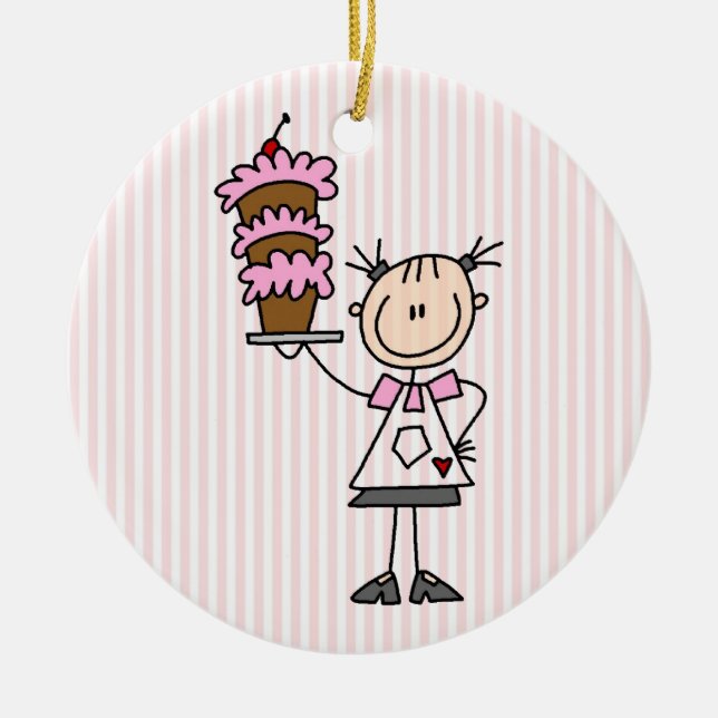 Strichmännchen Baker Keramikornament (Vorne)