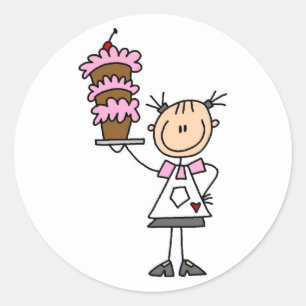 Strichmännchen Baker Tshirts und Geschenke Runder Aufkleber