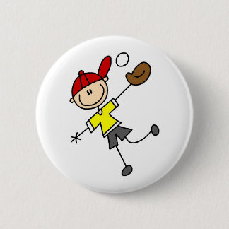 Strichmännchen-Baseball-Knopf Button