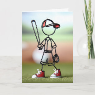 Strichmännchen Baseball Player Karte
