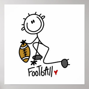 Strichmännchen Basic Football T - Shirt und Gesche Poster