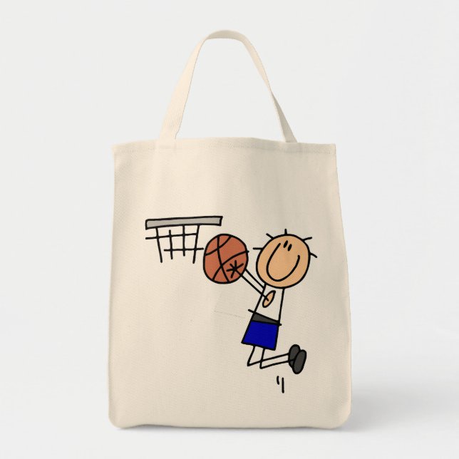 Strichmännchen-Basketball-Wanne T-shirs und Tragetasche (Vorne)