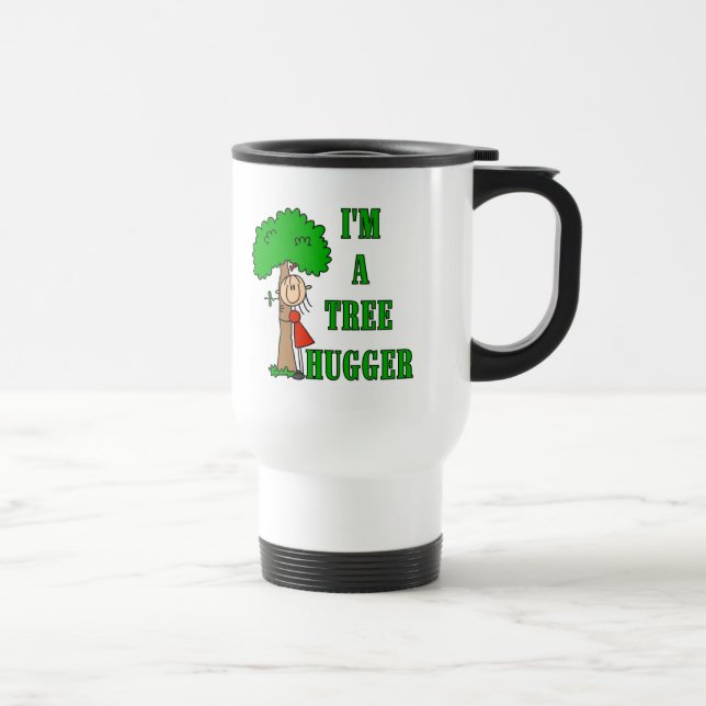 Strichmännchen-Baum Hugger T - Shirts und Reisebecher (Rechts)