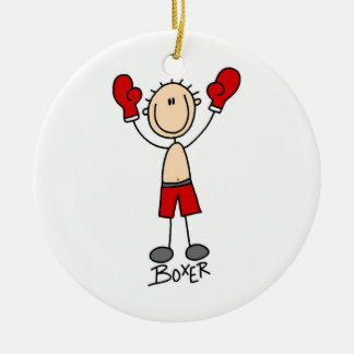 Strichmännchen-Boxer-T - Shirts und Geschenke Keramik Ornament