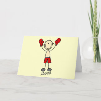 Strichmännchen Boxing T - Shirt und Geschenke Karte
