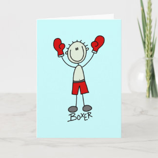 Strichmännchen Boxing T - Shirt und Geschenke Karte