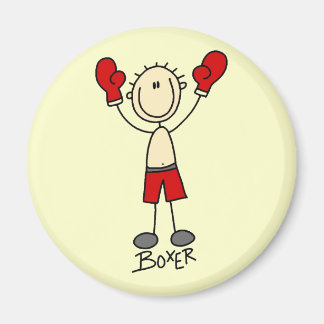 Strichmännchen Boxing T - Shirt und Geschenke Magnet