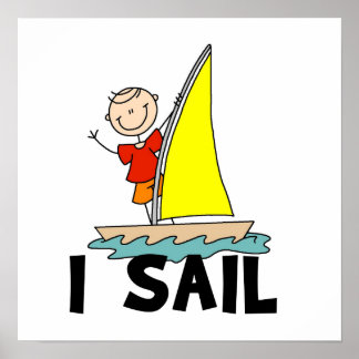 Strichmännchen Boy I Sail Poster