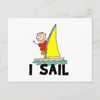 Strichmännchen Boy I Sail Postkarte