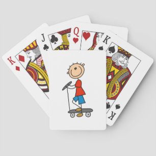 Strichmännchen Boy on Scooter Spielkarten
