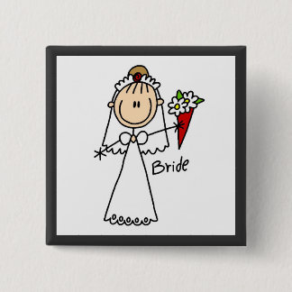 Strichmännchen-Braut-T-Shirts und Geschenke Button