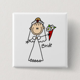 Strichmännchen-Braut-T-Shirts und Geschenke Button