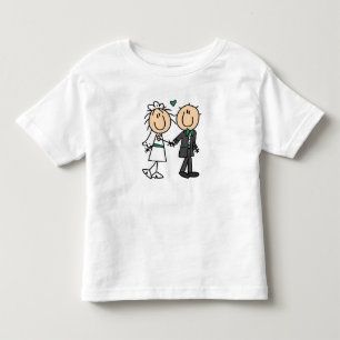 Strichmännchen Braut und Groom T - Shirt und Gesch