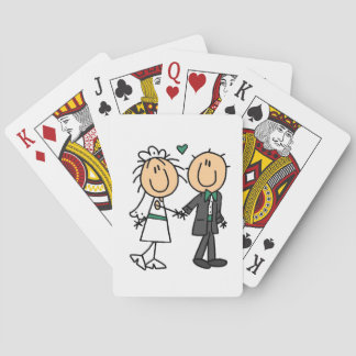 Strichmännchen Braut und Groom T - Shirt und Gesch Spielkarten