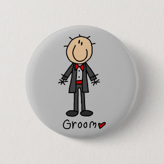 Strichmännchen-Bräutigam-T - Shirts und Geschenke Button