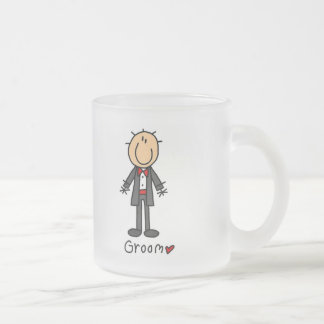 Strichmännchen-Bräutigam-T - Shirts und Geschenke Mattglastasse