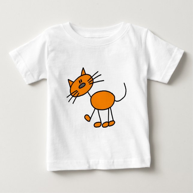 Strichmännchen Cat T - Shirt und Geschenke (Vorderseite)
