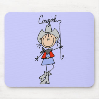 Strichmännchen-Cowgirl mit Lasso Mousepad