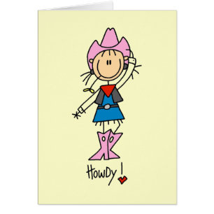 Strichmännchen-Cowgirl-T - Shirts und Geschenke