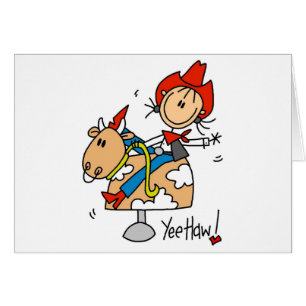 Strichmännchen-Cowgirl Yee Haw-T-Shirts und