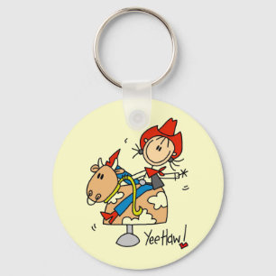 Strichmännchen Cowgirl Yee Haw Tshirts und Geschen Schlüsselanhänger