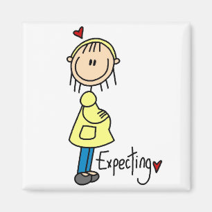 Strichmännchen, das Baby erwartet Magnet