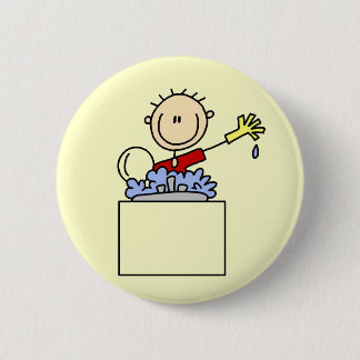 Strichmännchen, das Geschirr-T-Shirts und Button