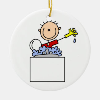 Strichmännchen, das Geschirr tut Keramik Ornament