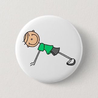 Strichmännchen, das Knopf ausübt Button