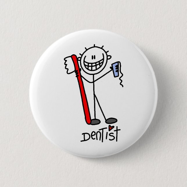 Strichmännchen Dentist Button (Vorderseite)