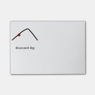 Strichmännchen der abwärts Hundeyoga-Pose Sanskrit Post-it Klebezettel