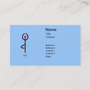 Strichmännchen der Baumyoga-Pose mit Sanskrit Tex Visitenkarte